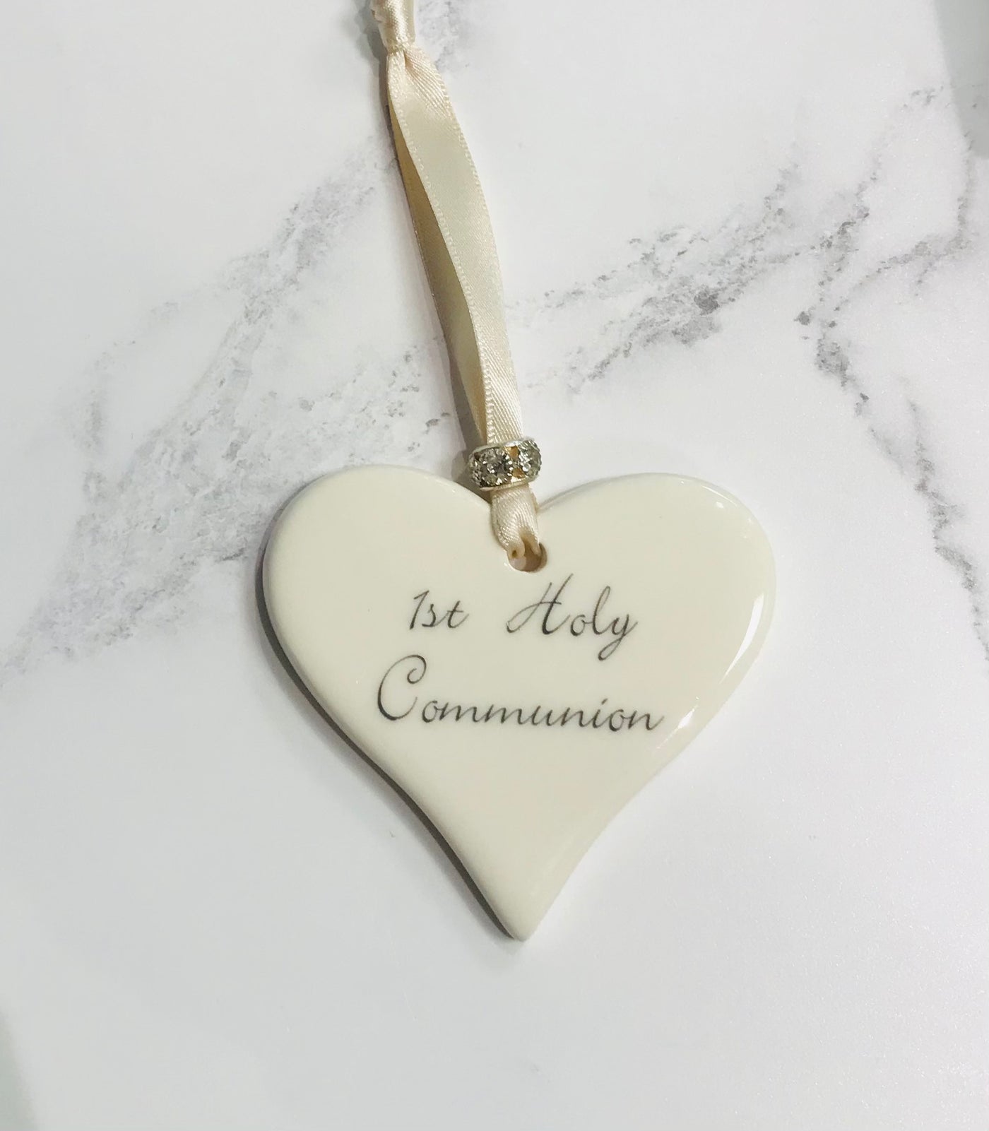 Dimbleby Ceramics Sentiment Hanging Heart - 1st Holy Communion