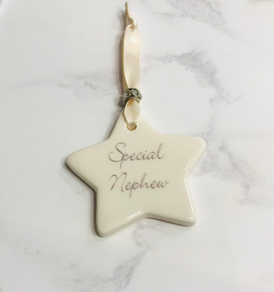 Dimbleby Ceramics Sentiment Hanging Star - Special Nephew