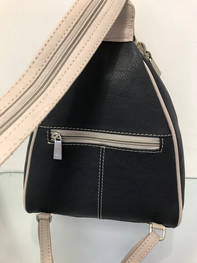 Nova Leathers Mini Backpack Handbag - Navy/ Dove Grey
