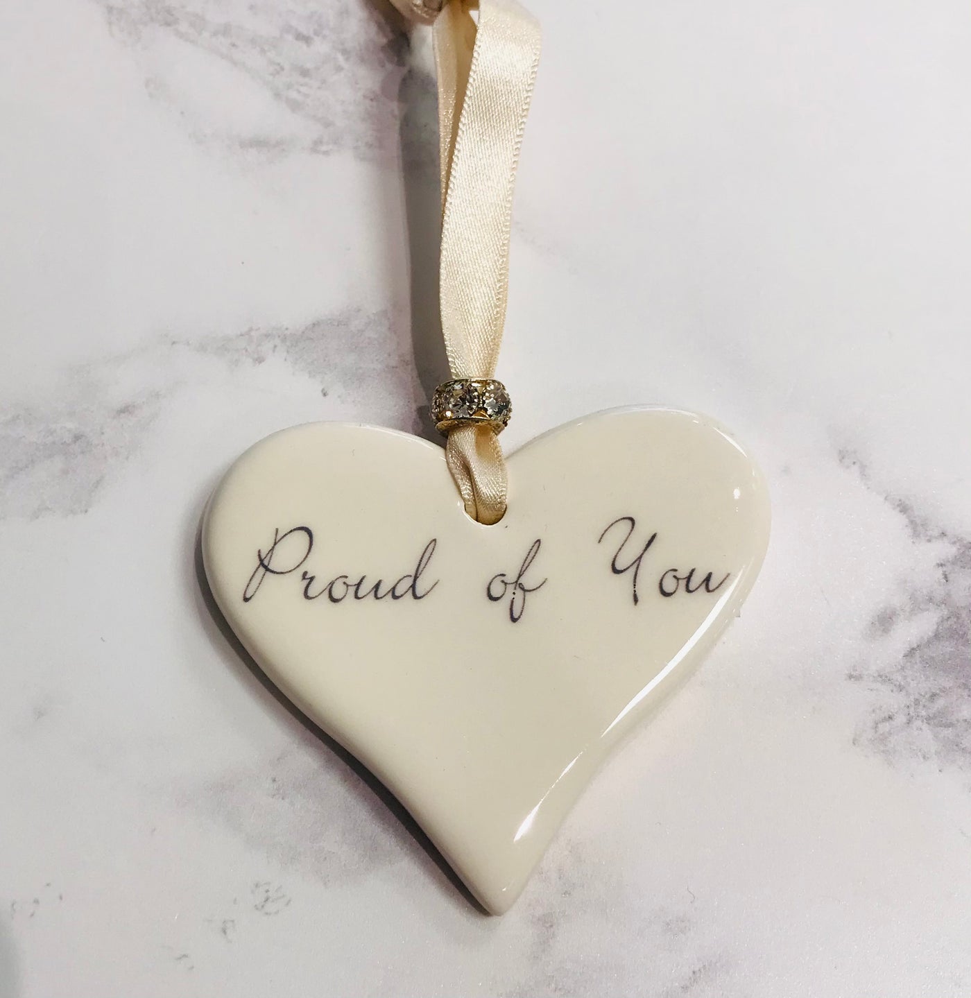 Dimbleby Ceramics Sentiment Hanging Heart - Proud of You