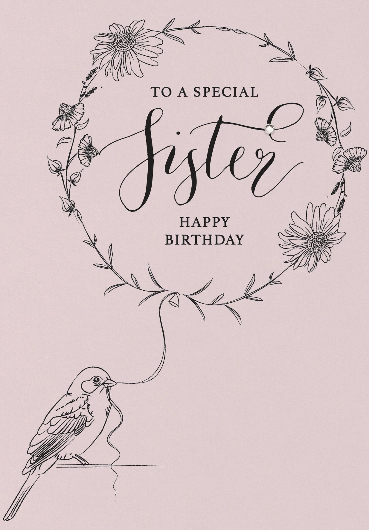 The Handcrafted Card Company Special Sister Bird Birthday Card