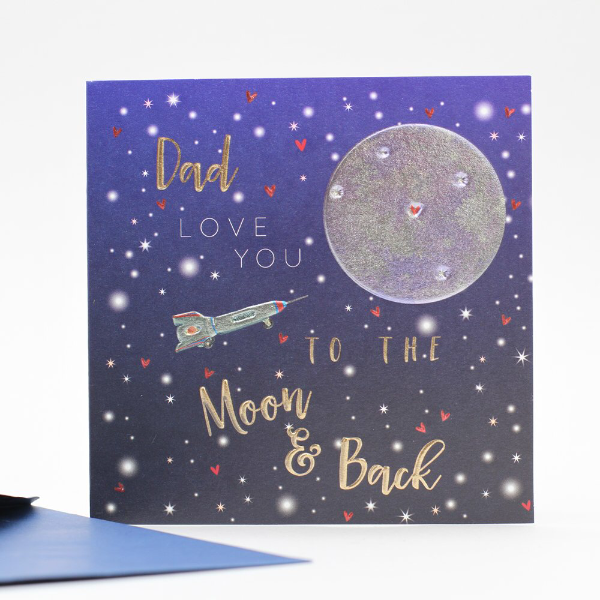 Belly Button Dad Love You to the Moon & Back Card