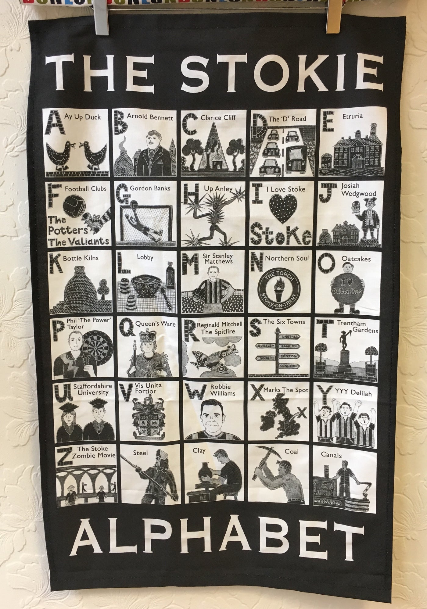 Moorland Pottery The Stokie Alphabet Teatowel