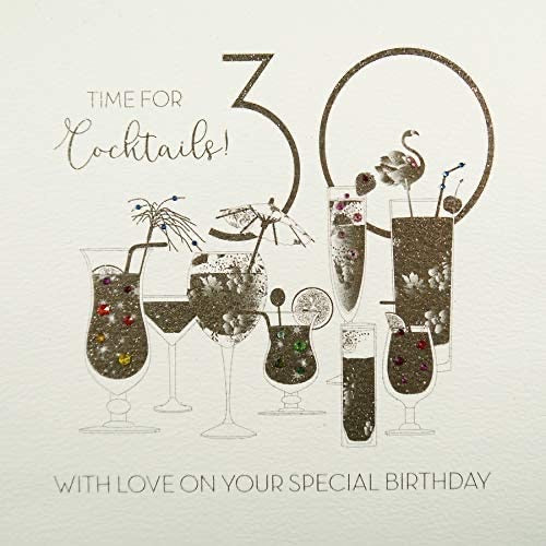 Five Dollar Shake LARGE Time for Cocktails 30th Birthday Card