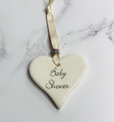 Dimbleby Ceramics Sentiment Hanging Heart -Baby Shower