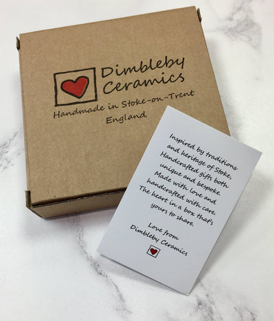 Dimbleby Ceramics LARGE Sentiment Hanging Heart - Gin 40% Stronger