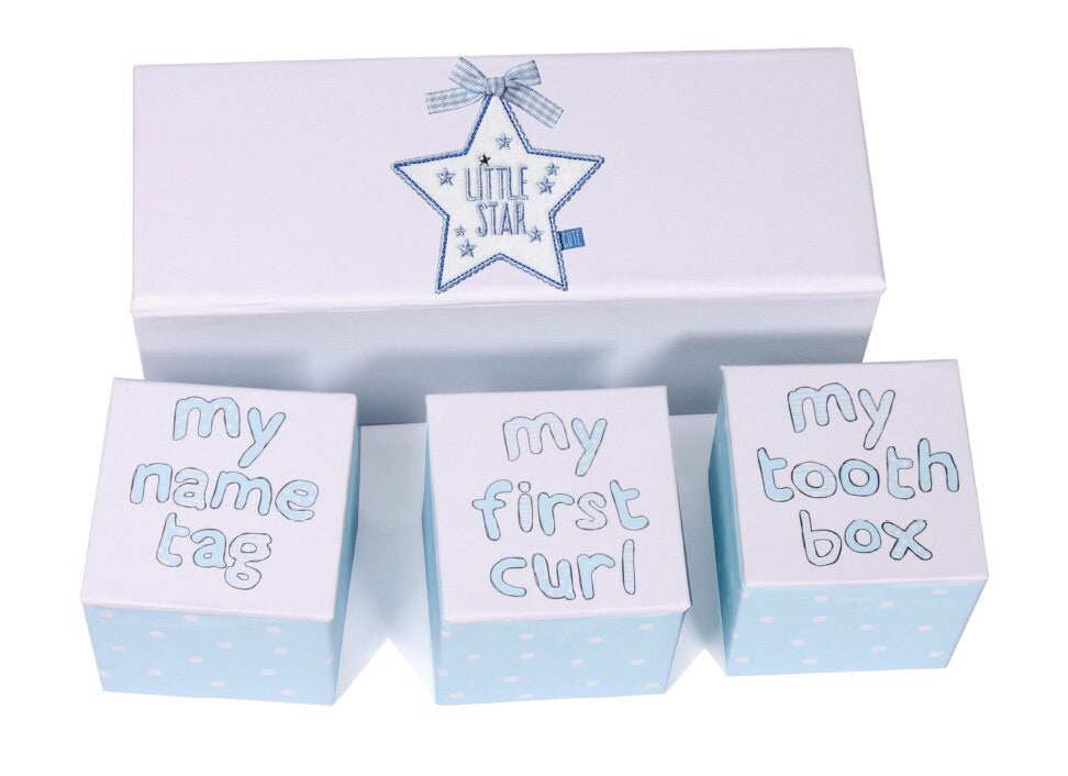 Kitted Out Little Star First Tooth, Curl & Name Tag Gift Set - Blue