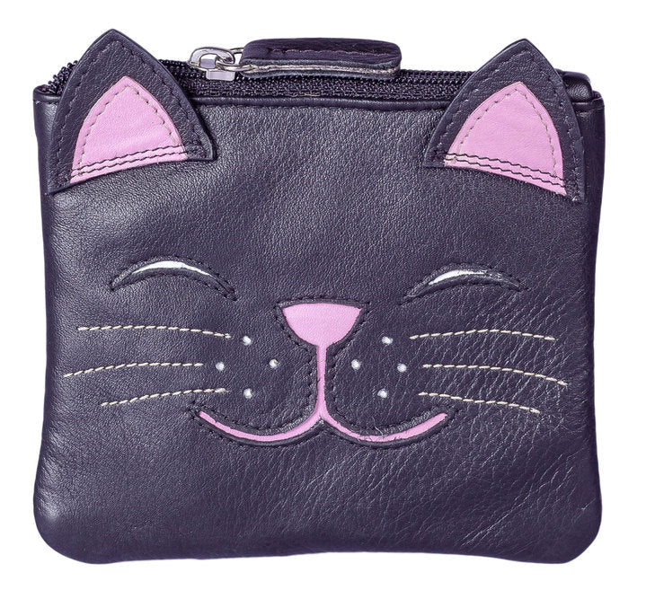 Mala Leather Rosie the Cat Coin Purse (4187 20) - Black