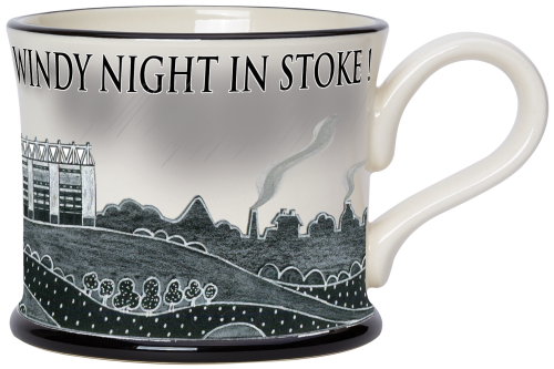 Moorland Pottery Cold, Wet, Windy Night Stoke City Mug