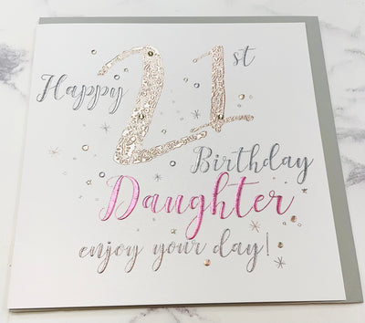Belly Button LARGE Font Daughter 21st Birthday Card