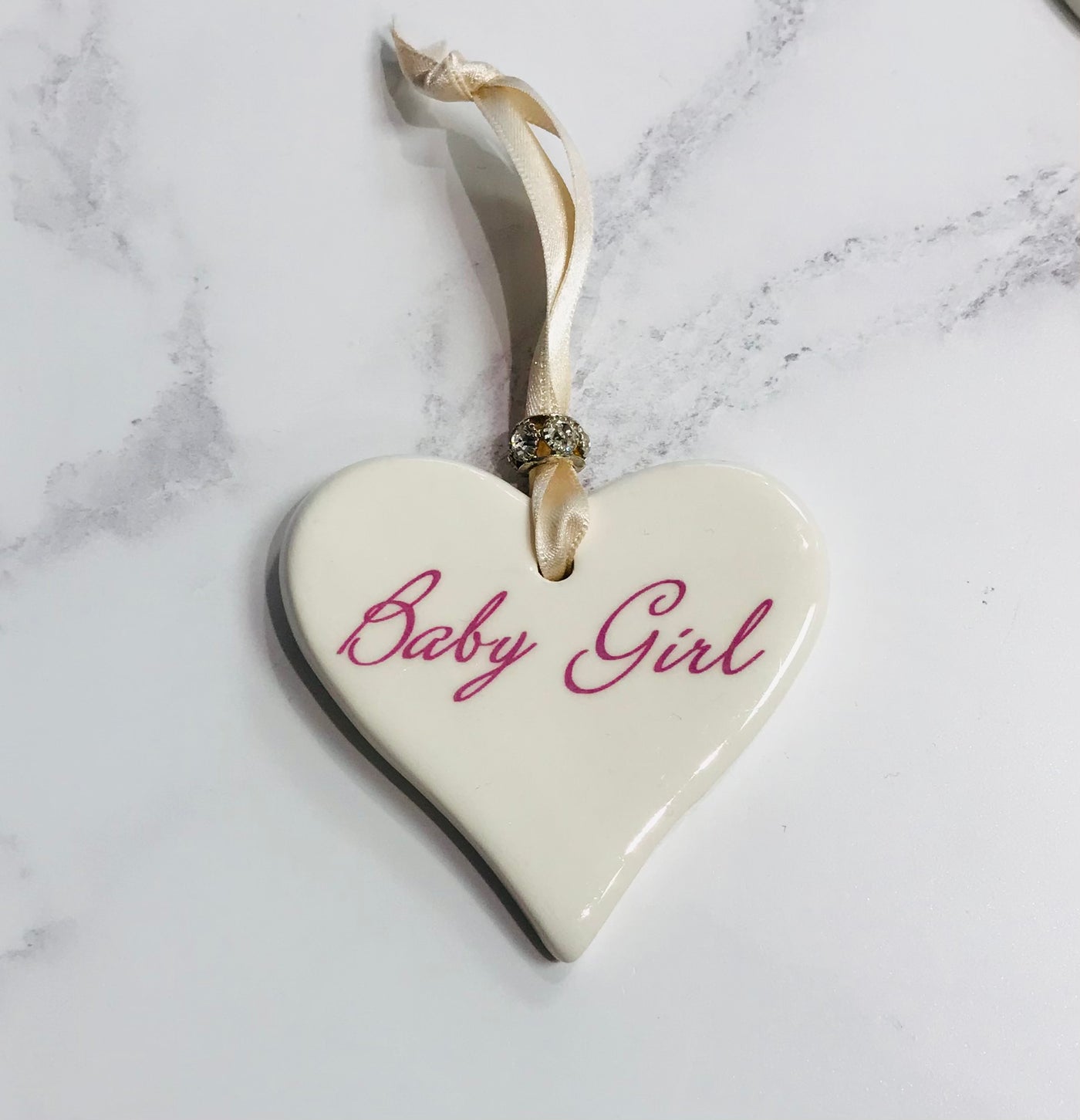Dimbleby Ceramics Sentiment Hanging Heart - Baby Girl