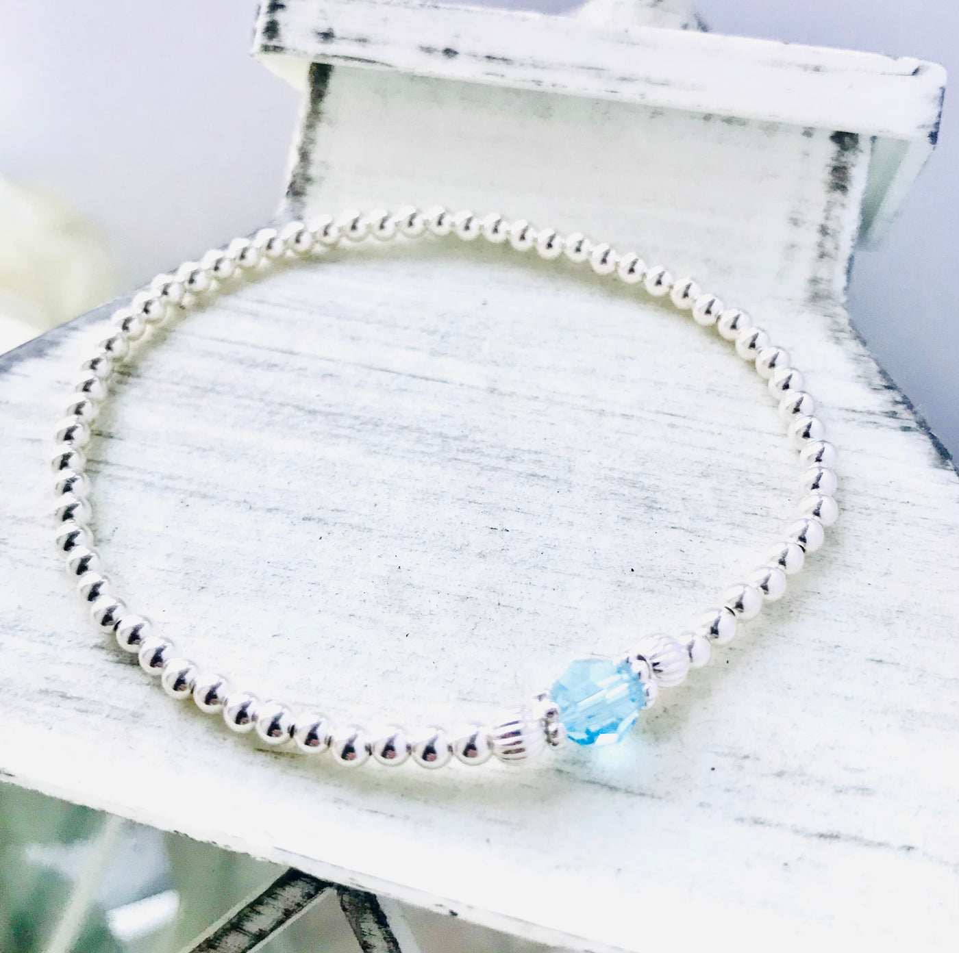 Jolu Jewellery Grace Aquamarine (March Birthstone) Bracelet