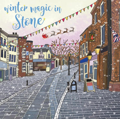 Flying Teaspoons Winter Magic in Stone High Street Christmas Card