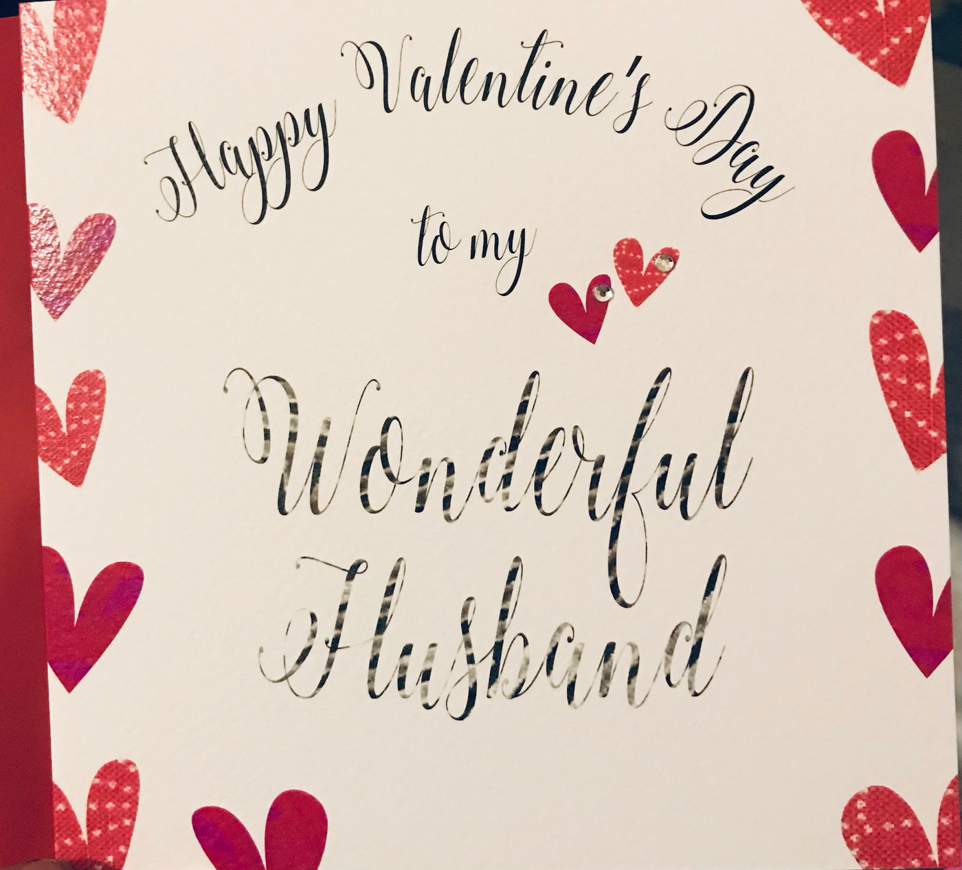 White Cotton Cards Wonderful Husband Hearts Valentines Card
