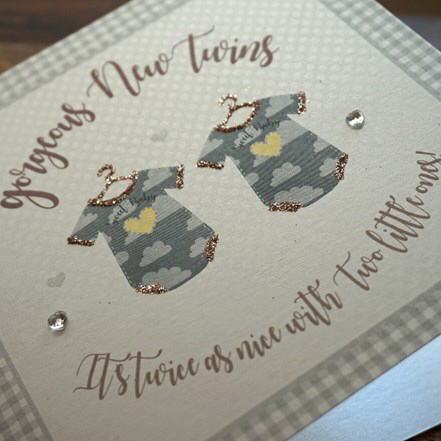 White Cotton Cards Gorgeous New Twins Birth Card