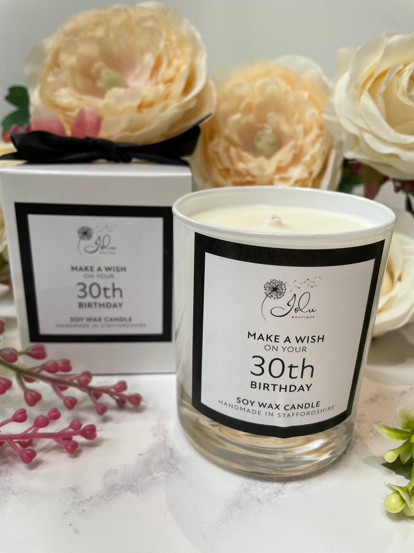 Jolu Boutique Make a Wish Sentiment Candle - 30th Birthday