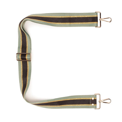Elie Beaumont Designer JADE STRIPE Adjustable Crossbody Bag Strap (GOLD Fittings)