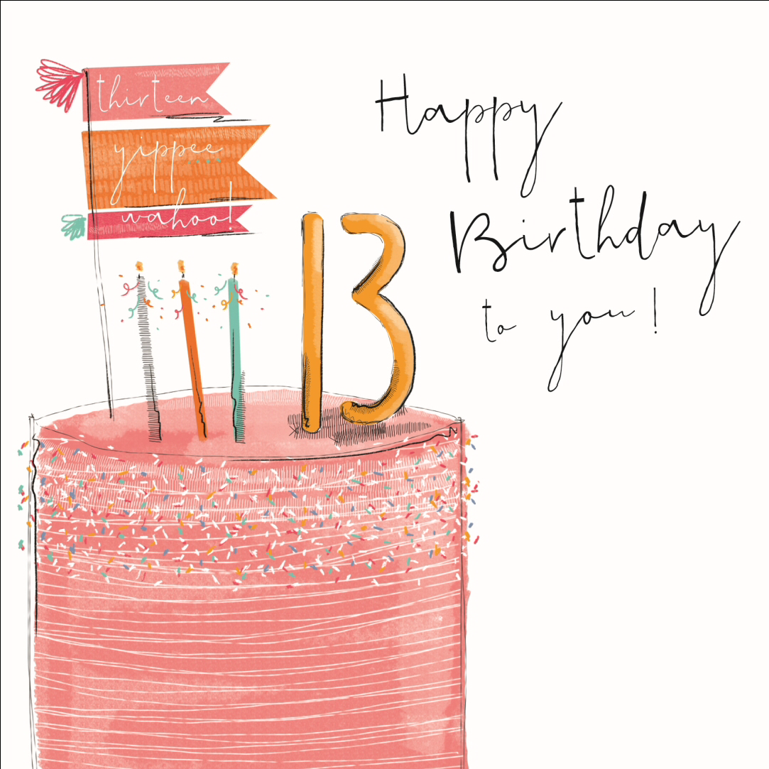 Happy 13th Birthday to you Cake Card