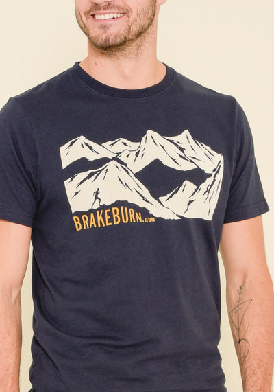 Brakeburn Running Mountains T-Shirt - Navy Blue