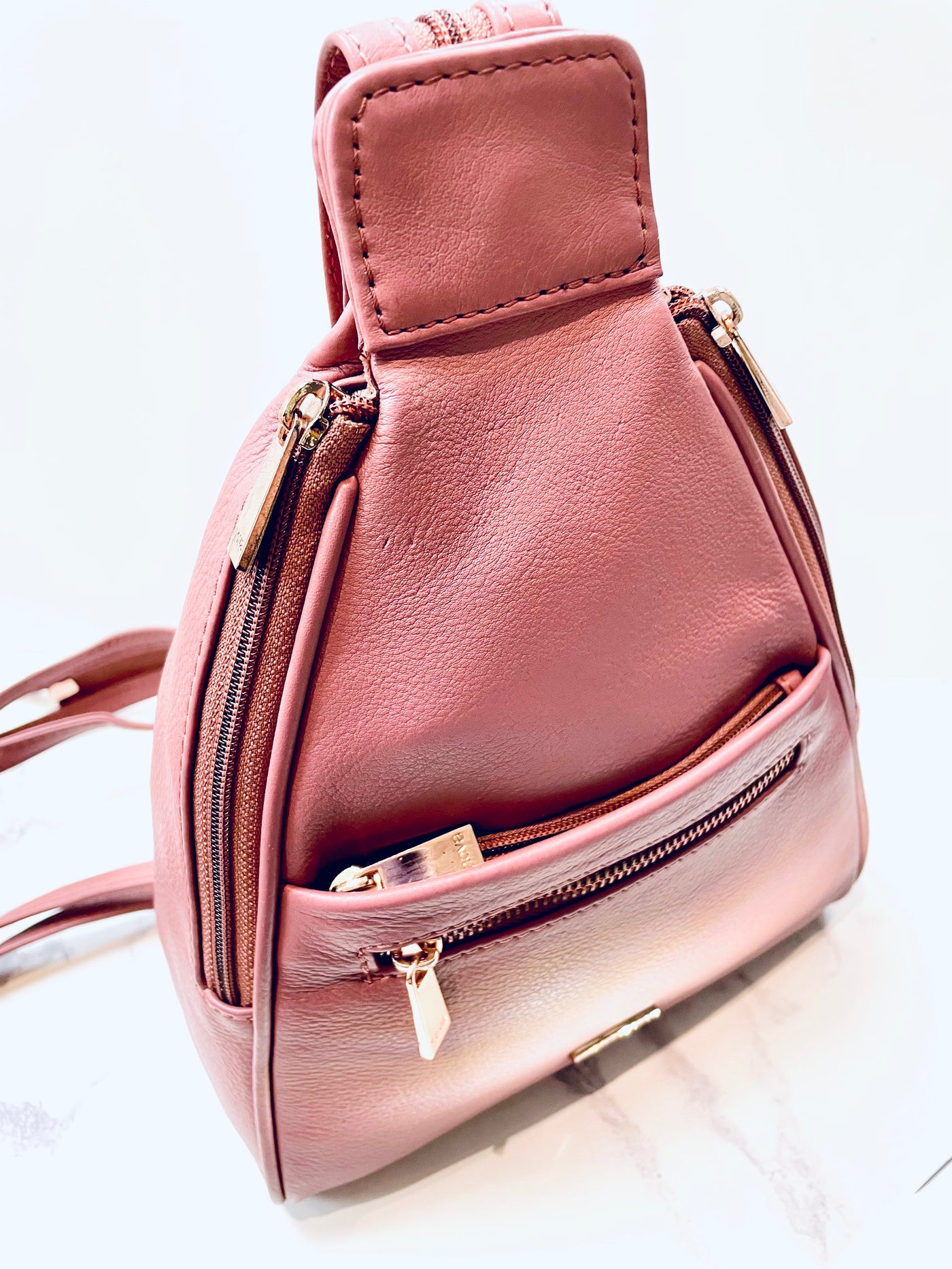Nova Leathers Mini Backpack Handbag - Dusky Pink (897S)