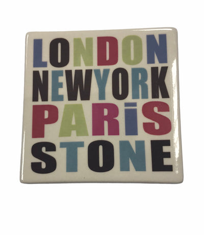 London, New York, Paris STONE Coaster by Moorland Pottery