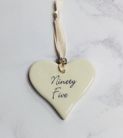 Dimbleby Ceramics Sentiment Hanging Heart - Ninety Five