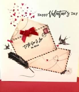 The Handcrafted Card Company To the One I Love Letter Valentines Card