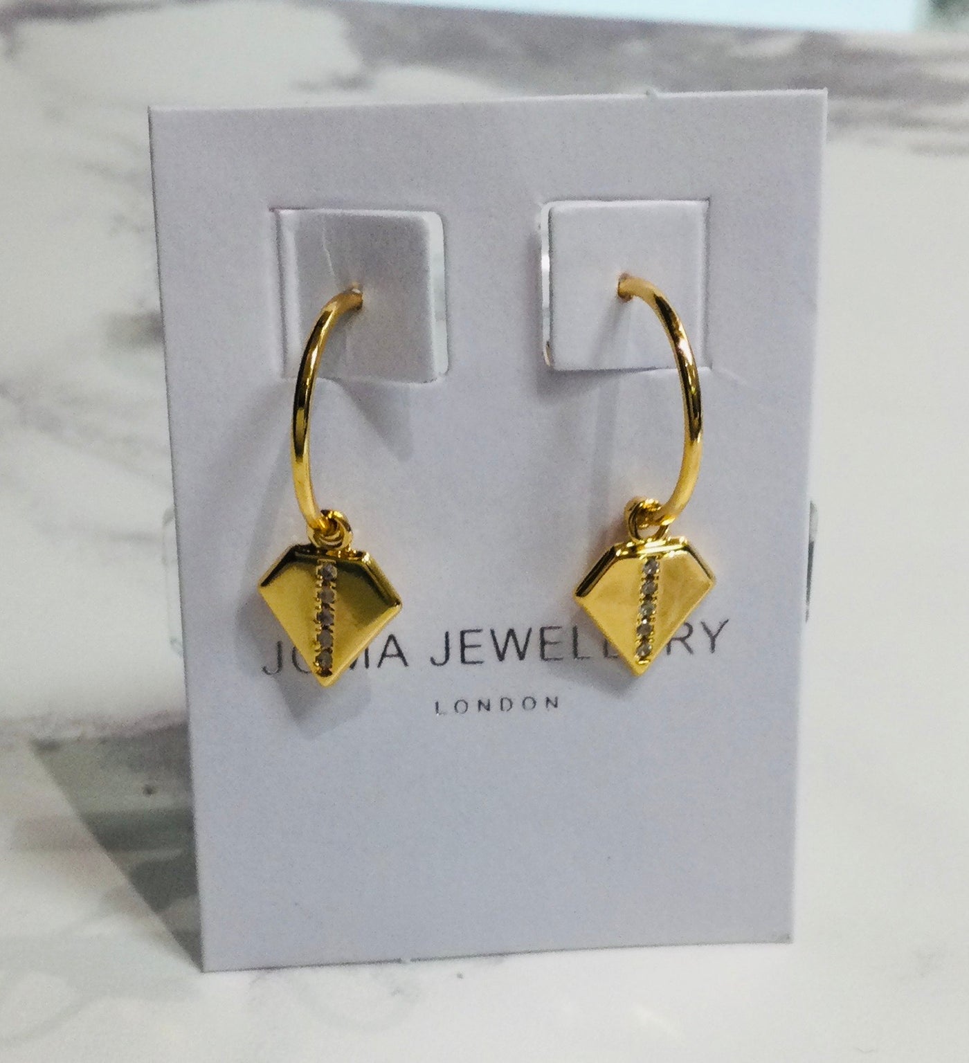 Joma Jewellery Gold Aztec Pave Crystal Earrings