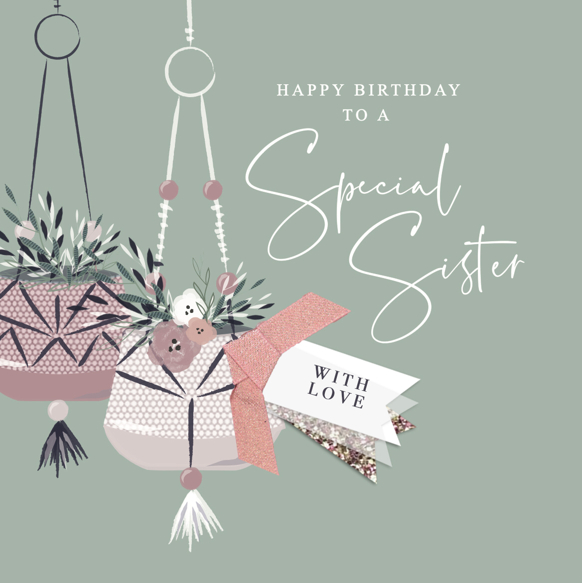 The Handcrafted Card Company Special Sister Planter Birthday Card
