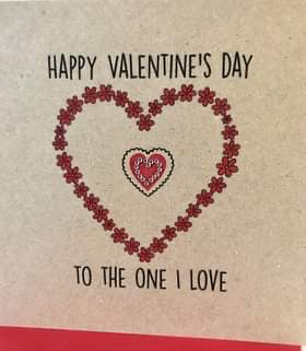 The Handcrafted Card Company To the One I Love Hearts Valentines Card