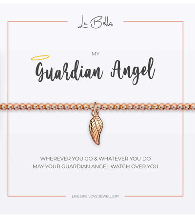 Lu Bella  - Rose Gold Guardian Angel Sentiments Bracelet