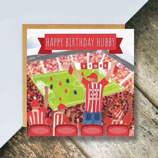 Flying Teaspoons Happy Birthday Hubby Stoke Born & Bred Card