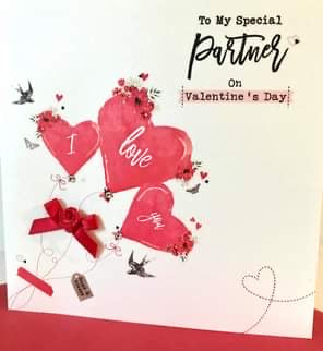 The Handcrafted Card Company To my Special Partner Valentines Card