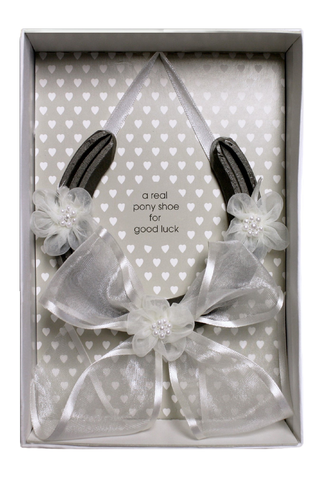 Kitted Out Real Pony Wedding Horseshoe -Organza Ribbon Bow