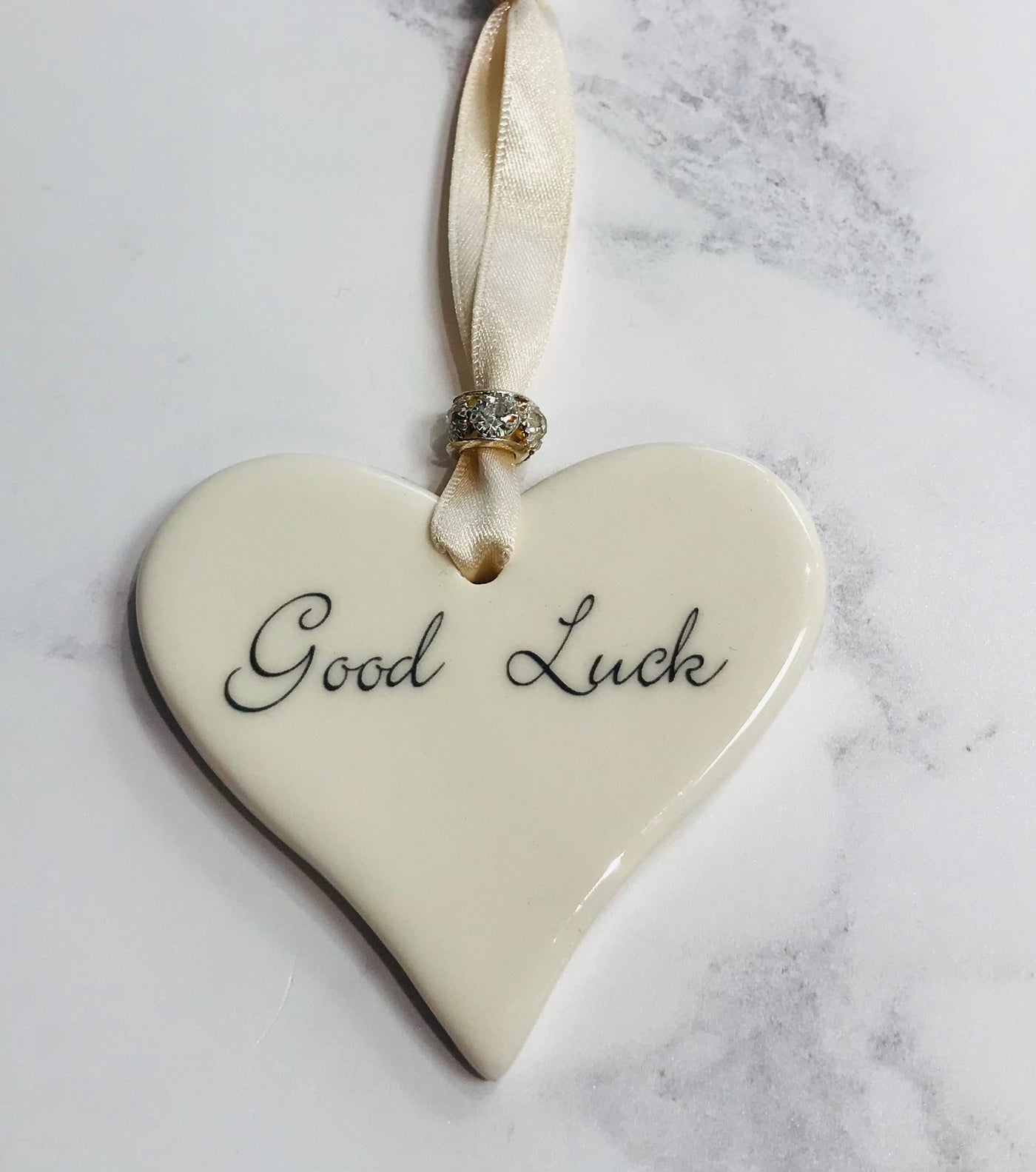 Dimbleby Ceramics Sentiment Hanging Heart - Good Luck