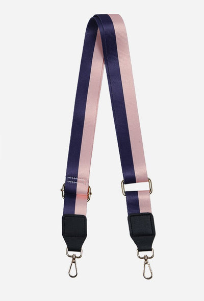 Navy & Pink Stripe Print Bag Strap
