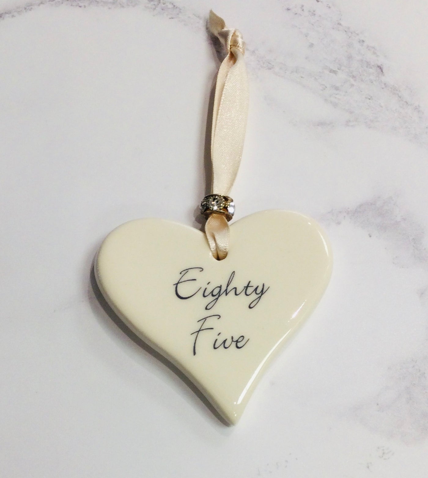 Dimbleby Ceramics Sentiment Hanging Heart - Eighty Five