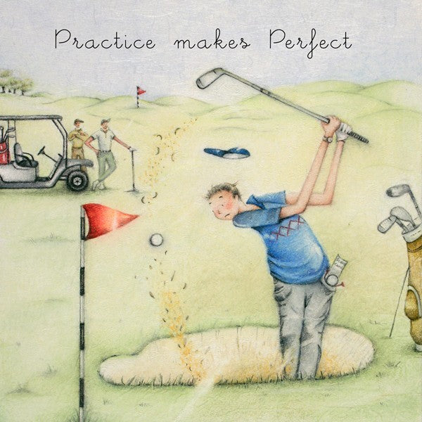 Berni Parker Blank Card - Practice Makes Perfect Golf