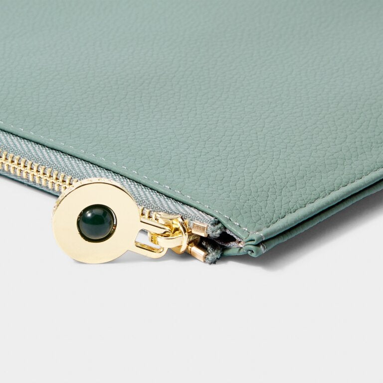 Katie Loxton Birthstone Pouch - MAY -Agate - Sage Green