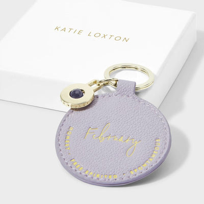NEW Katie Loxton Birthstone Keyring - February - Amethyst - Light Lilac