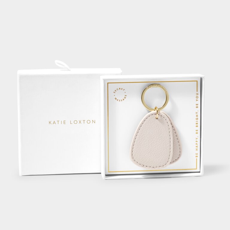 Katie Loxton Beautifully Boxed Keyring - Be Happy Be Bright Be You - Off White
