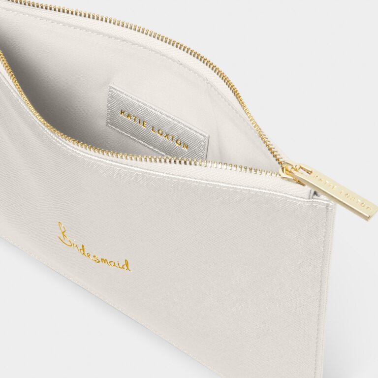 NEW Katie Loxton Perfect Pouch - Bridesmaid - Silver