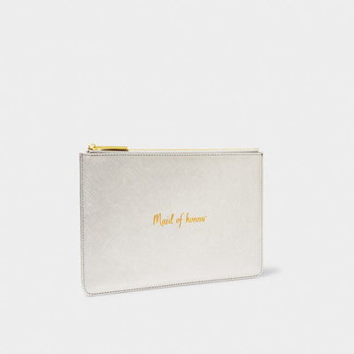 NEW Katie Loxton Perfect Pouch - Maid of Honour - Silver