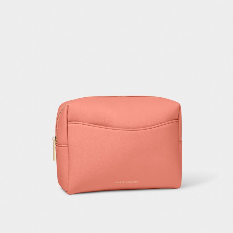 Katie Loxton Secret Message Wash Bag - Be Happy, Be Bright, Be-you-tiful - Coral