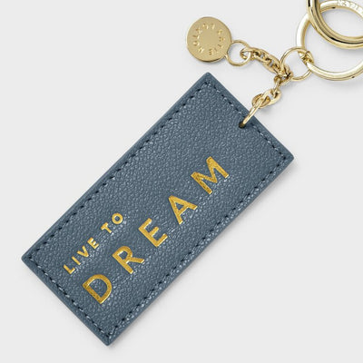 Katie Loxton Chain Keyring - Live to Dream - Light Navy