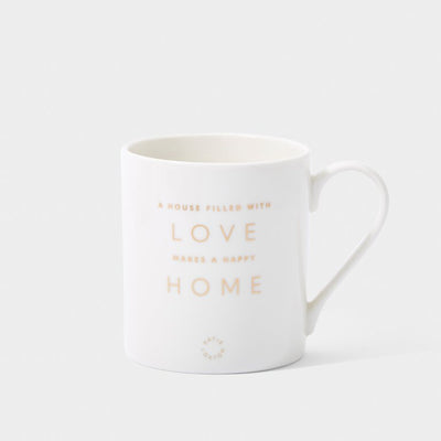 Katie Loxton Porcelain Mug "A House Filled With Love Makes A Happy Home'- Pink
