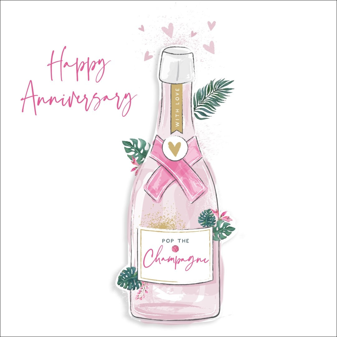 Happy Anniversary Pop the Champagne Card