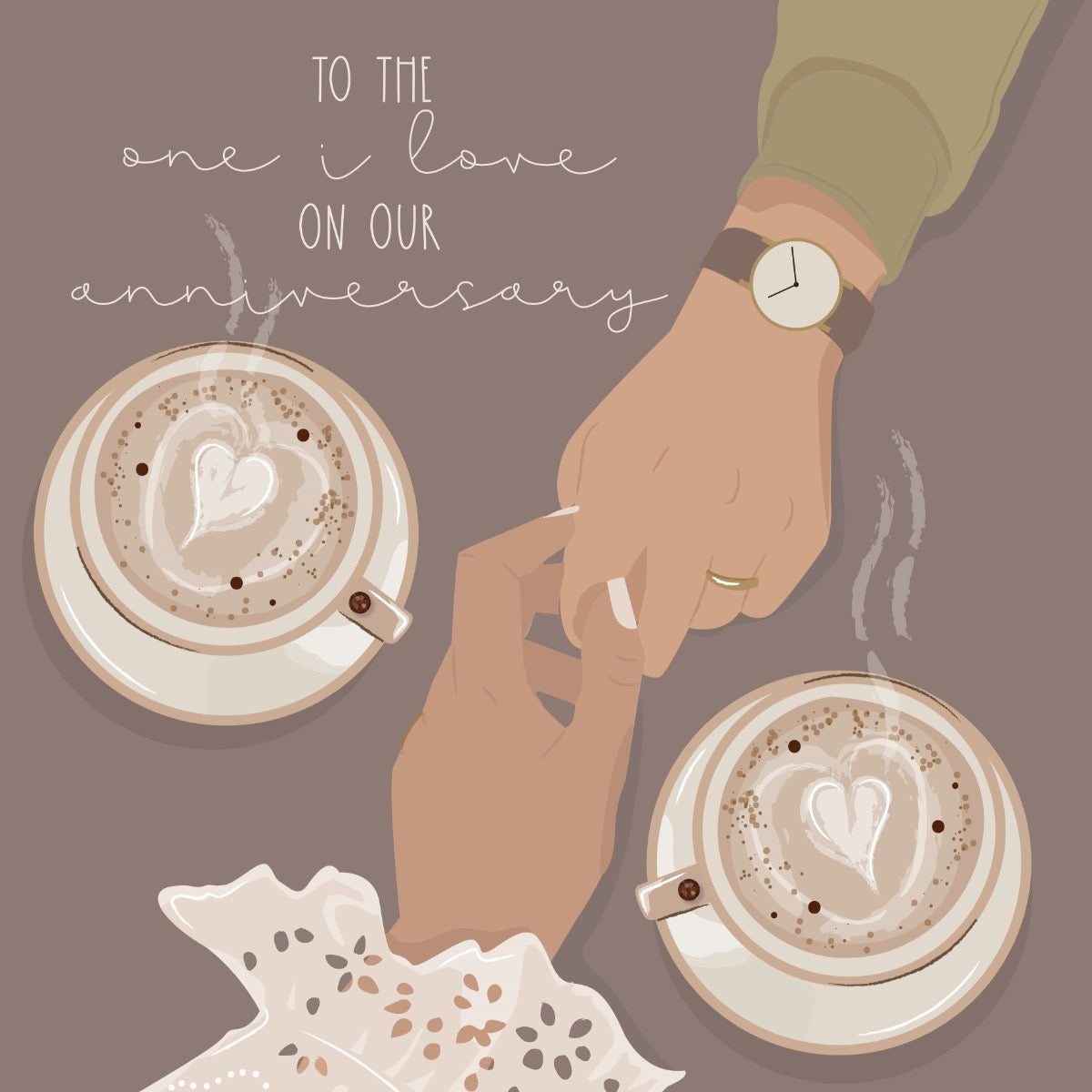 One I Love on Our Anniversary Couple Coffee Card