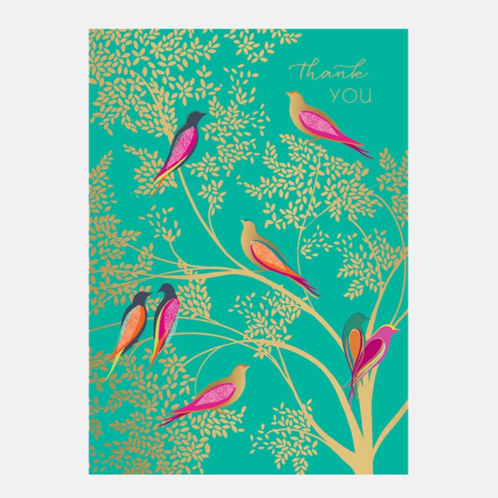 Sara Miller by The Art File - 10 Thank You Notecards Card - Birds in a Tree
