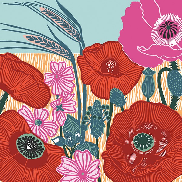 The Art File -Wild Poppies - Nature Trail Collection by Kate Heiss Blank Card